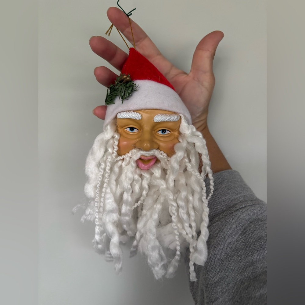 Vintage Santa Claus Holiday Ornament with Red Hat